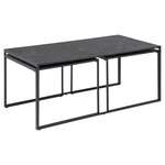 TOILINUX Table basse extensible en 3 pièces en Mélamine et Métal - L.120 à 232 cm - Noir