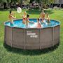 Voir la diapositive 2 : SUMMER WAVES Piscine tubulaire Active Frame Pool ronde effet rotin 4,57 x 1,06 m - Summer Waves