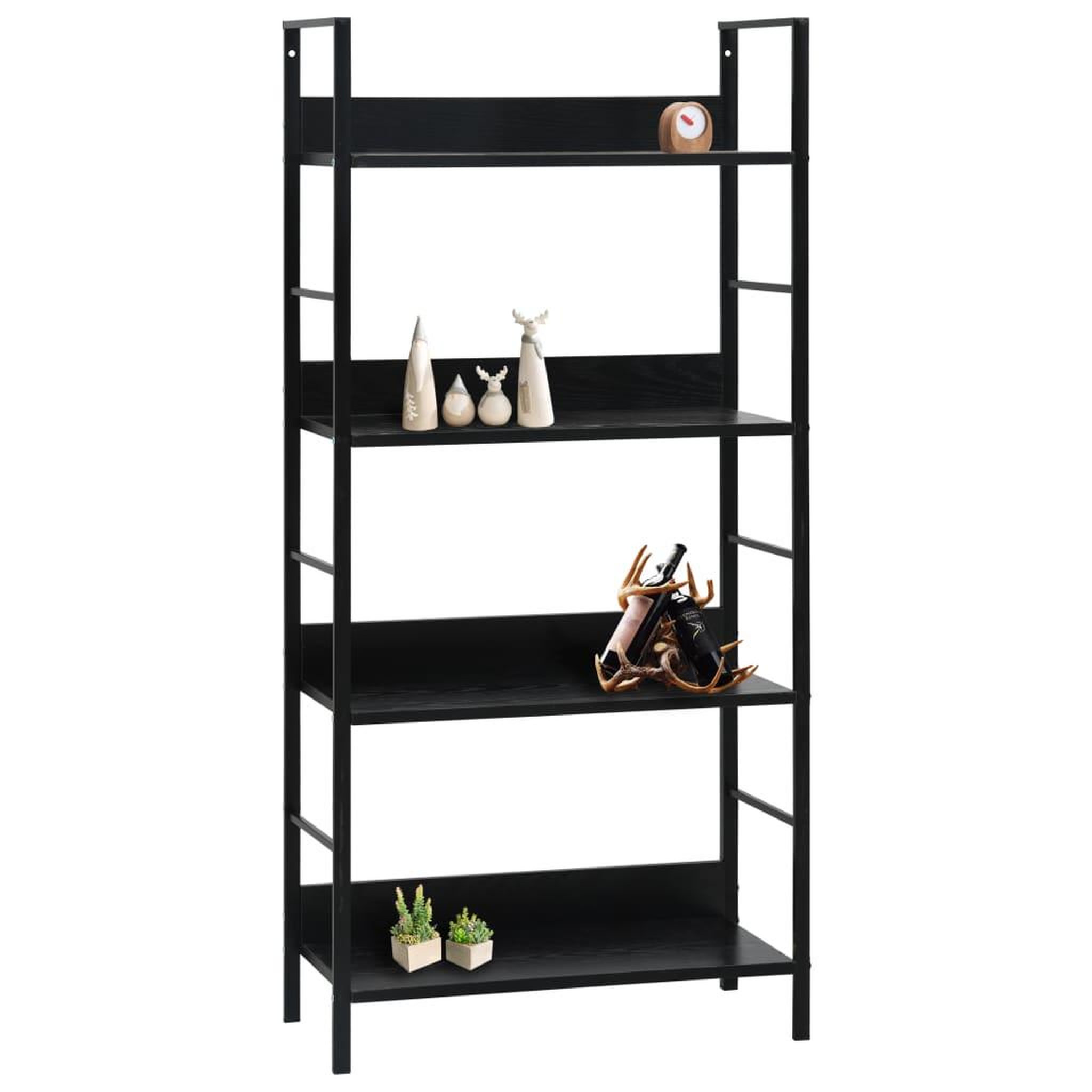 Voir la diapositive 2 : VIDAXL Bibliotheque a 4 niveaux noir 60x27,6x124,5cm bois d'ingenierie