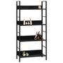 Voir la diapositive 2 : VIDAXL Bibliotheque a 4 niveaux noir 60x27,6x124,5cm bois d'ingenierie
