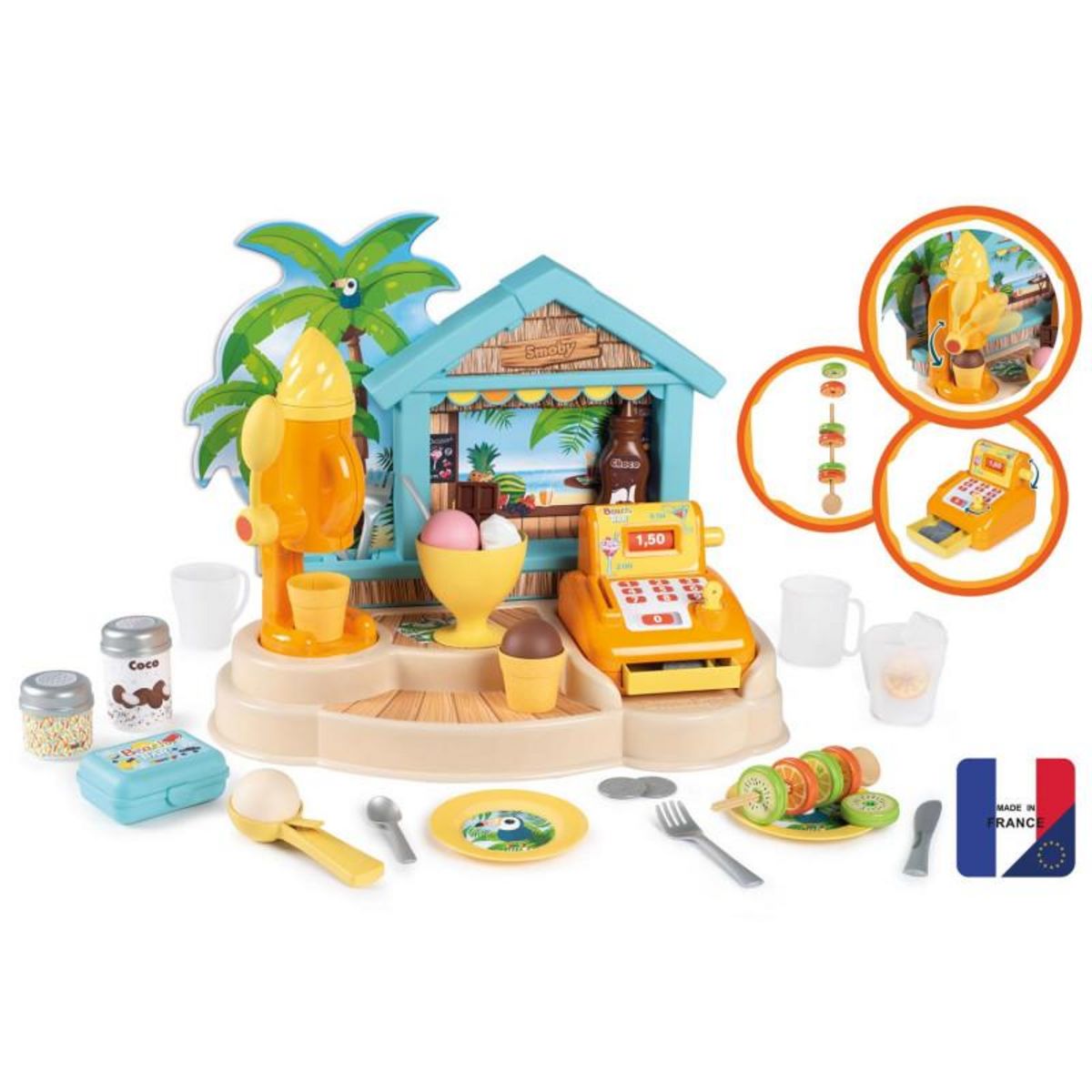 SMOBY Jeu d'imitation Smoby Beach Bar aux couleurs vives et estivales