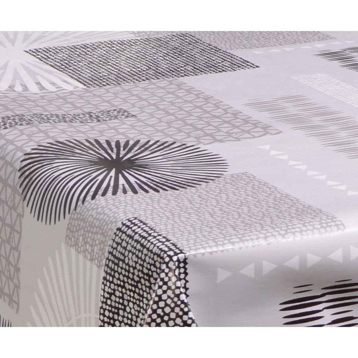 HABITABLE Nappe en toile cirée rectangulaire Run - 140 x 200 cm - Gris