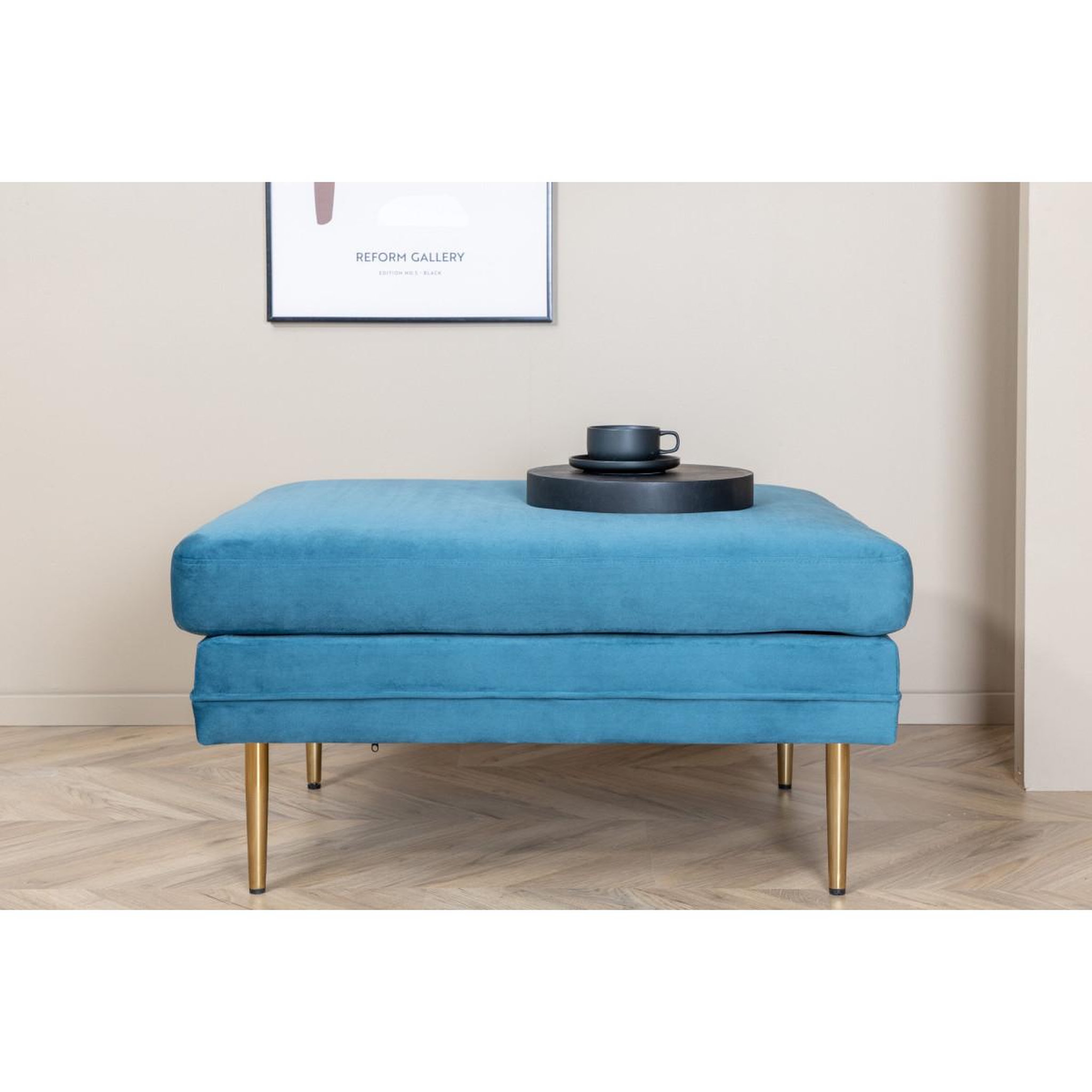 Voir la diapositive 6 : Paris Prix Pouf design en velours  boom  90cm bleu