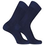 PIERRE CARDIN Paire de chaussettes de ville en Fil d'Ecosse modèle 0110. Coloris disponibles : Bleu