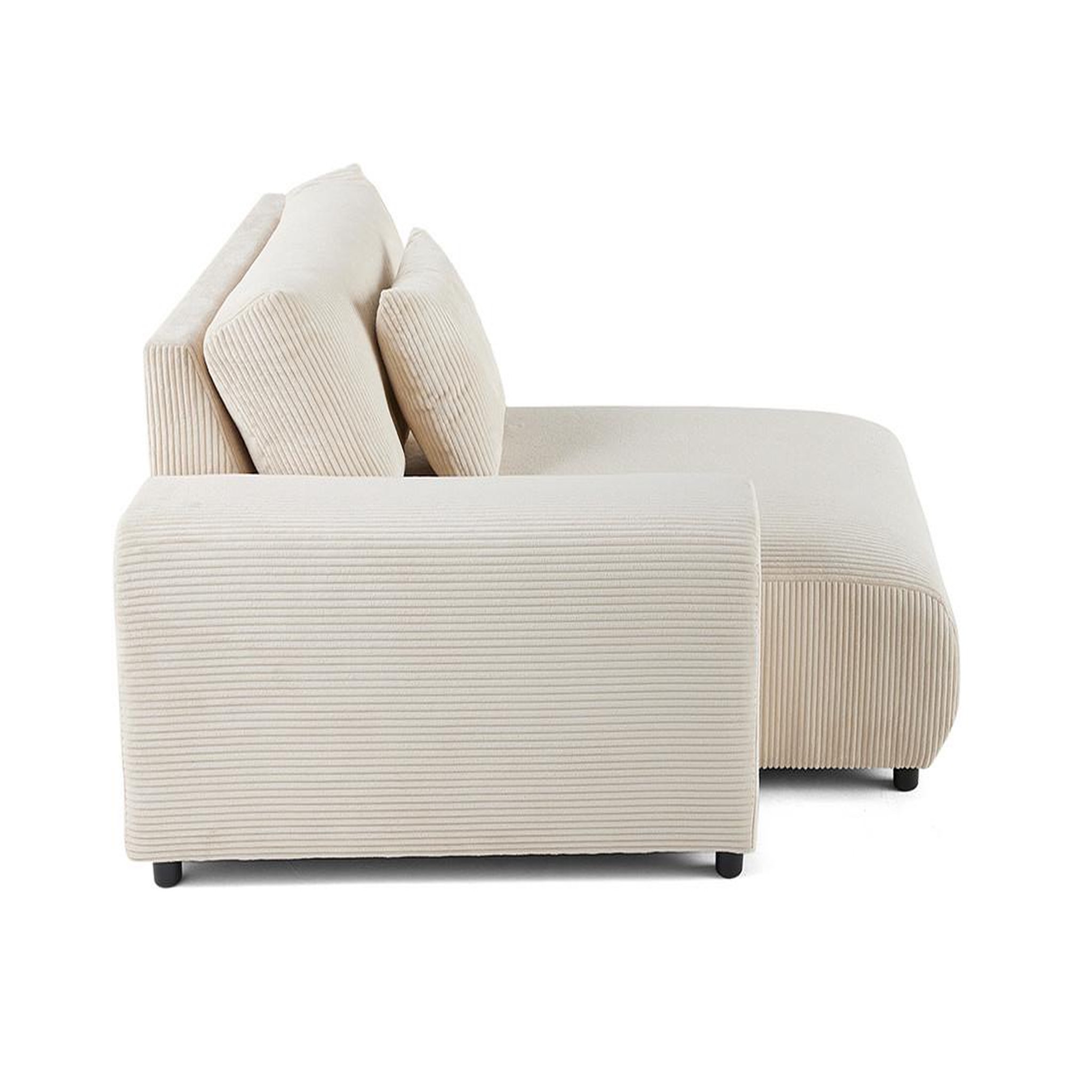 Voir la diapositive 3 : LISA DESIGN Garance - module d'assise méridienne gauche - en velours côtelé