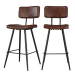 Rendez vous déco Lot de 2 chaises de bar mi-hauteur 66 cm en cuir synthétique marron-Texas