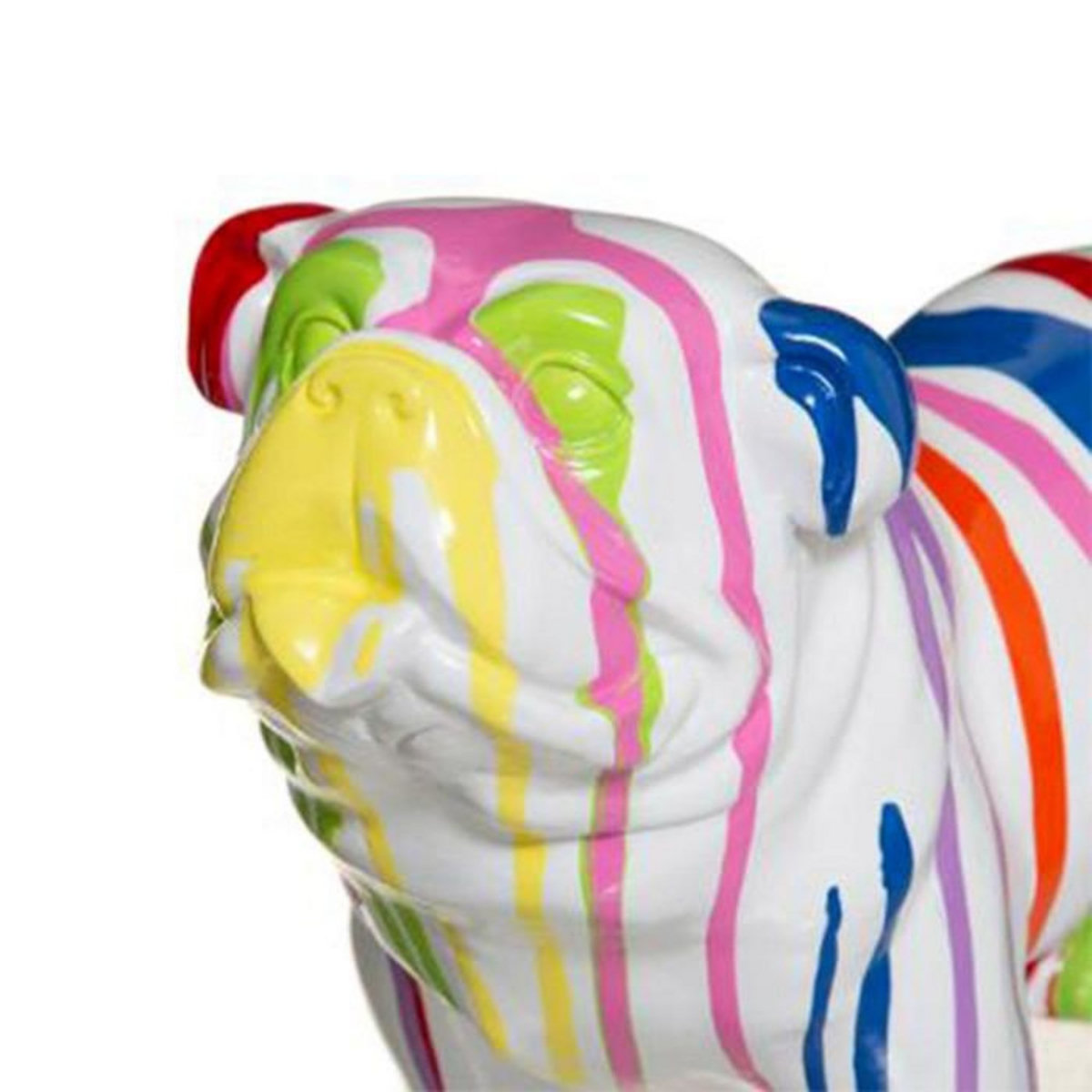 ATMOSPHERA Statuette Déco  Chien Peint  25cm Blanc