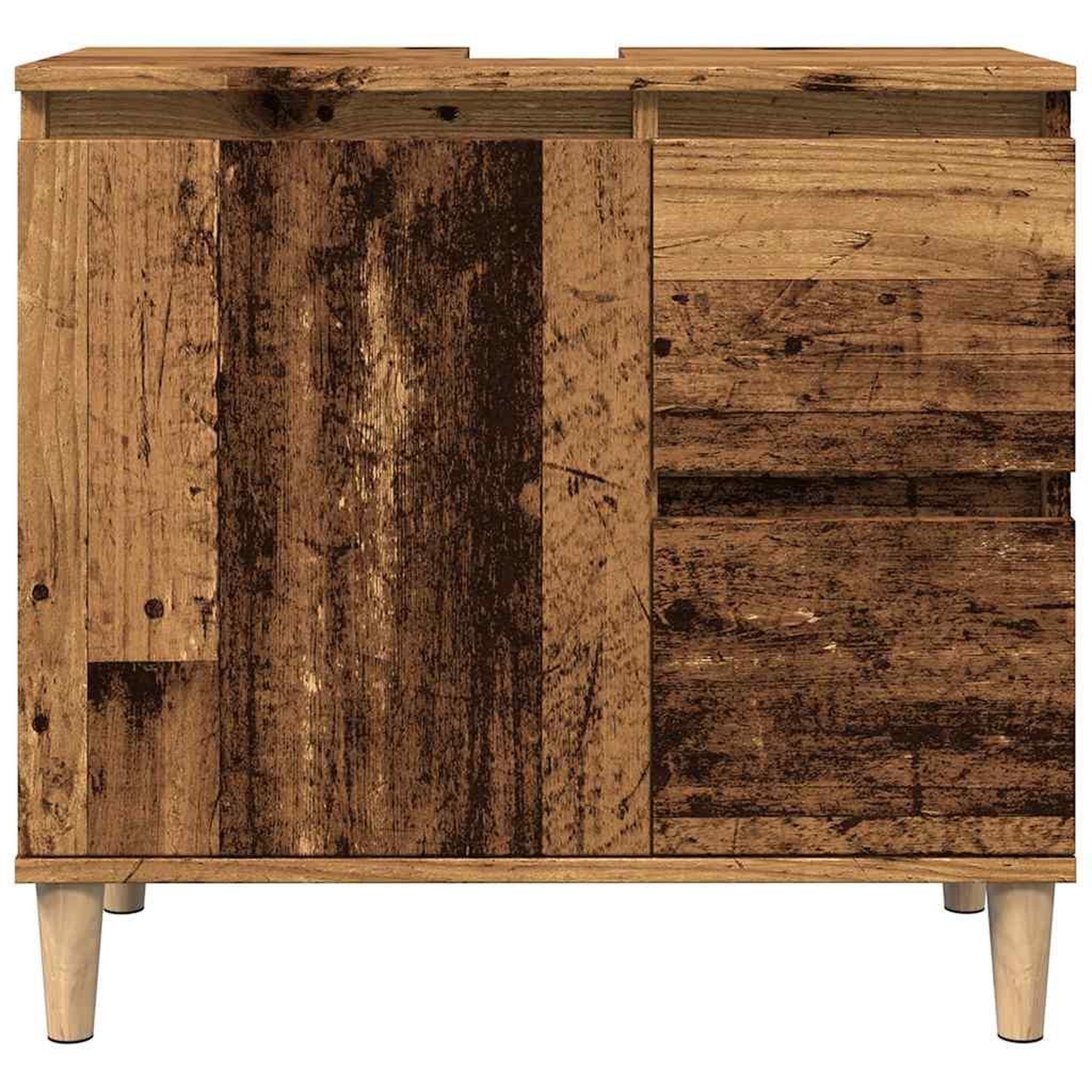 Voir la diapositive 4 : VIDAXL Armoire lavabo vieux bois 65x33x60 cm bois d'ingenierie