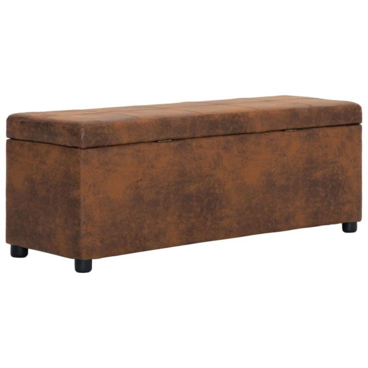 VIDAXL Banc avec compartiment de rangement 116 cm Marron Similicuir