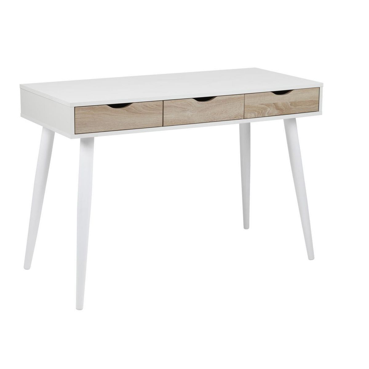 CONCEPT USINE Bureau scandinave avec tiroirs blanc SEVEY
