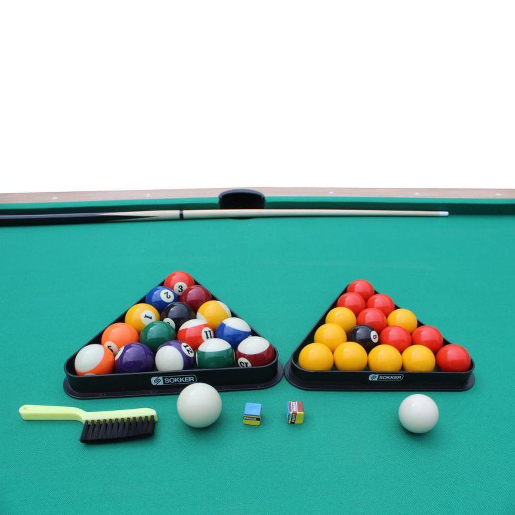 Voir la diapositive 5 : SOKKER Billard convertible couleur bois Chêne 226 x 126cm - Ambiance