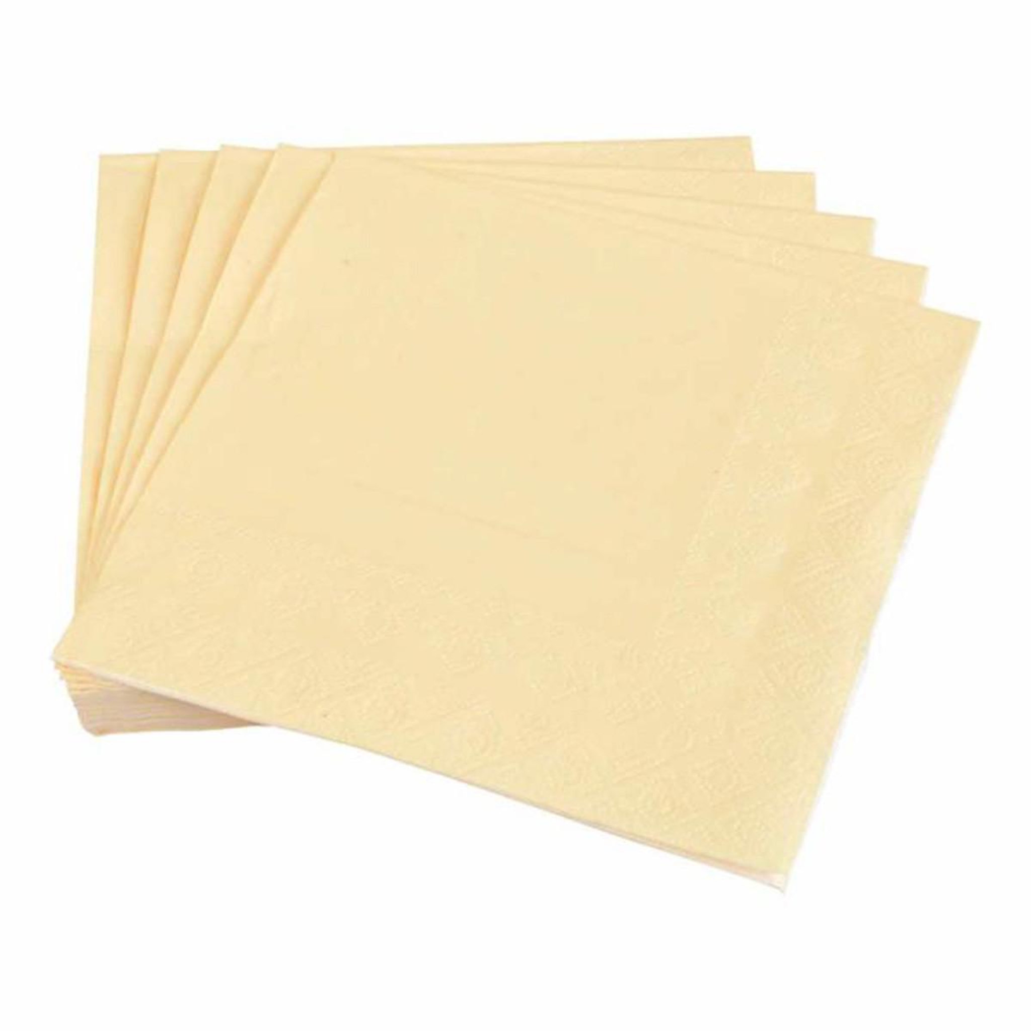 HOMEA Lot de 20 serviettes en papier  vitamine  33x33cm crème