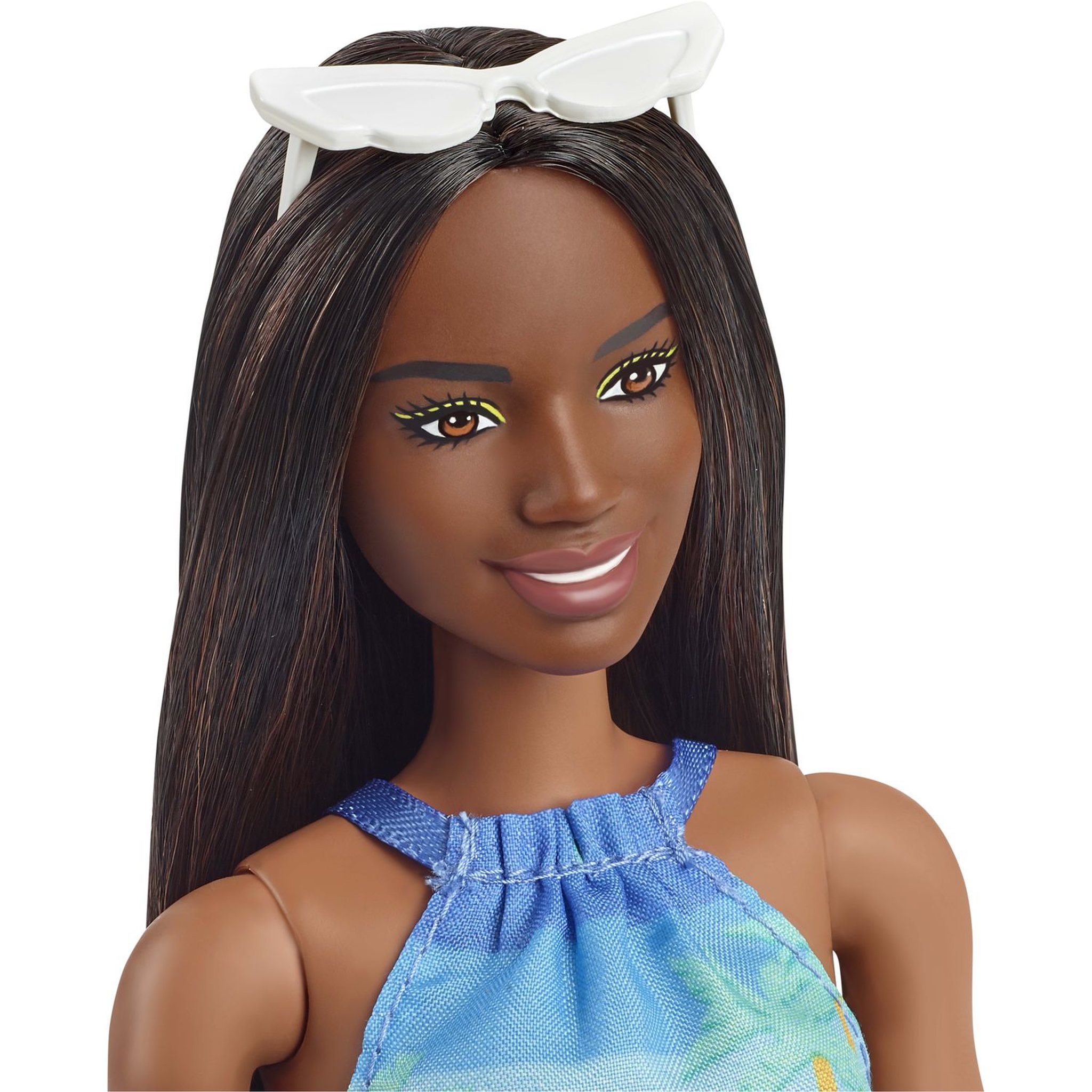 Voir la diapositive 4 : BARBIE Poupée Barbie Aime les océans - Robe rayures bleues et fleurs