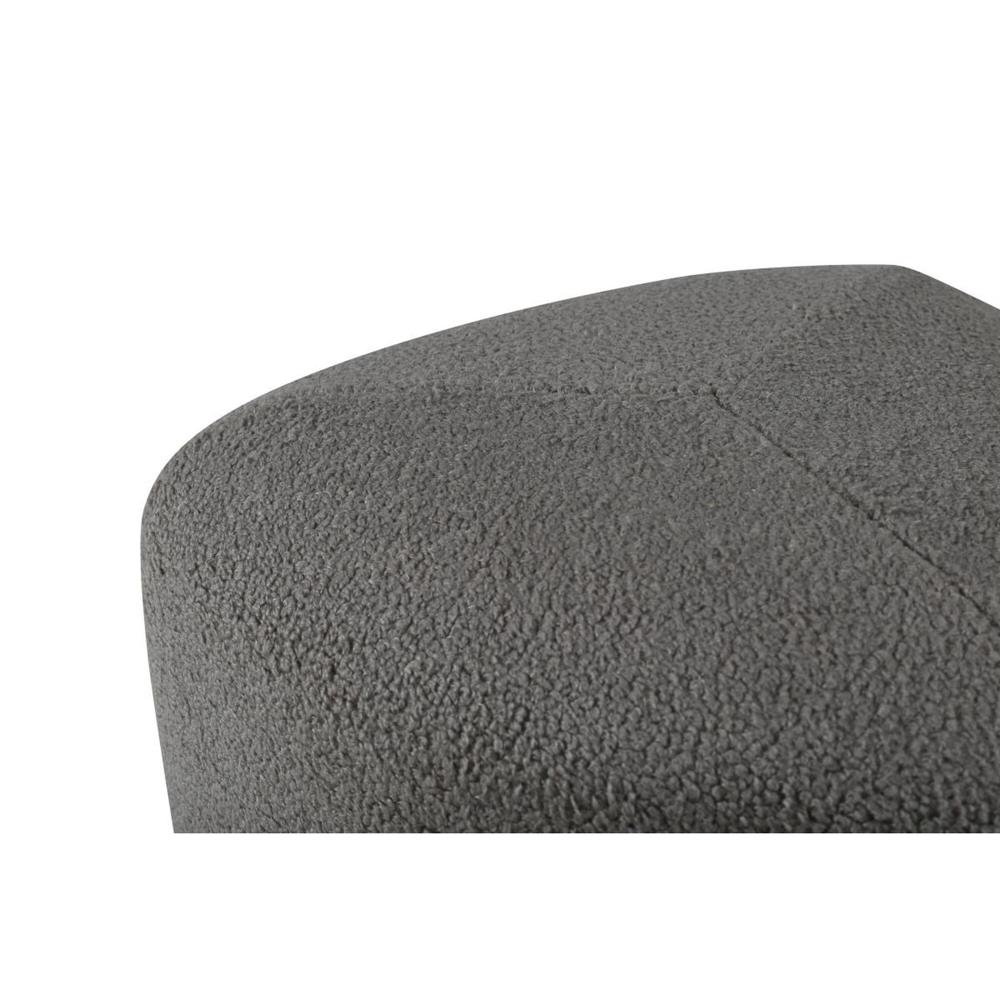 Voir la diapositive 3 : Paris Prix Pouf tissu bouclette  peg  46cm gris