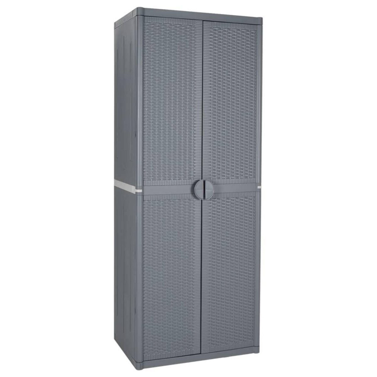 VIDAXL Armoire de rangement de jardin gris 65x45x172 cm PP rotin