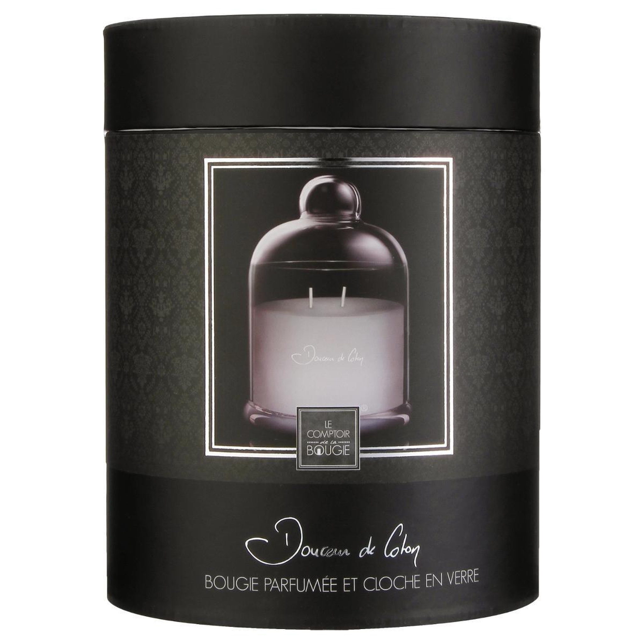 Voir la diapositive 3 : COMPTOIR DE LA BOUGIE Bougie parfumée sous cloche  loyd  650g douceur coton