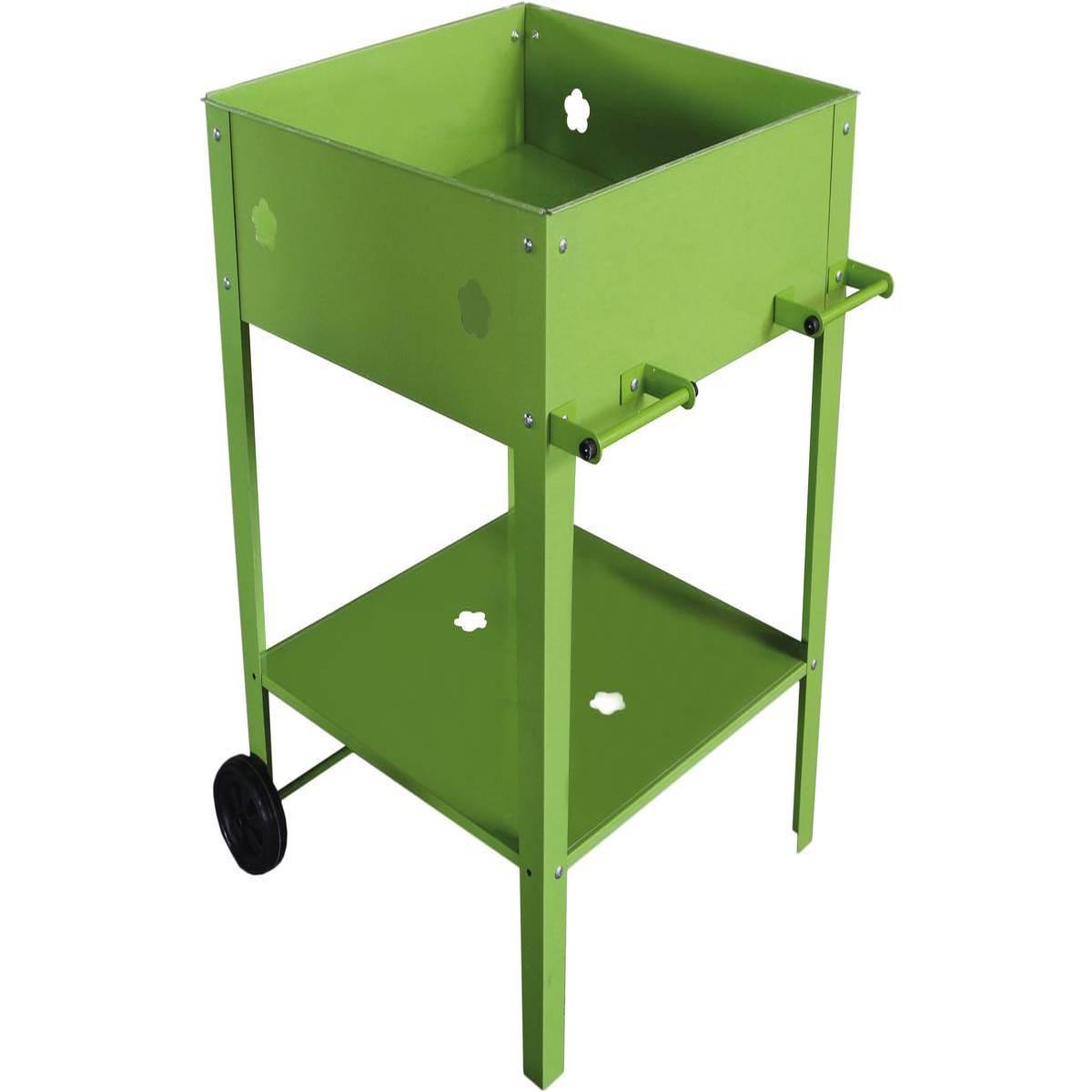 Habitat et Jardin Table de rempotage métal  laurier  - 55 x 55 x 80 cm - vert