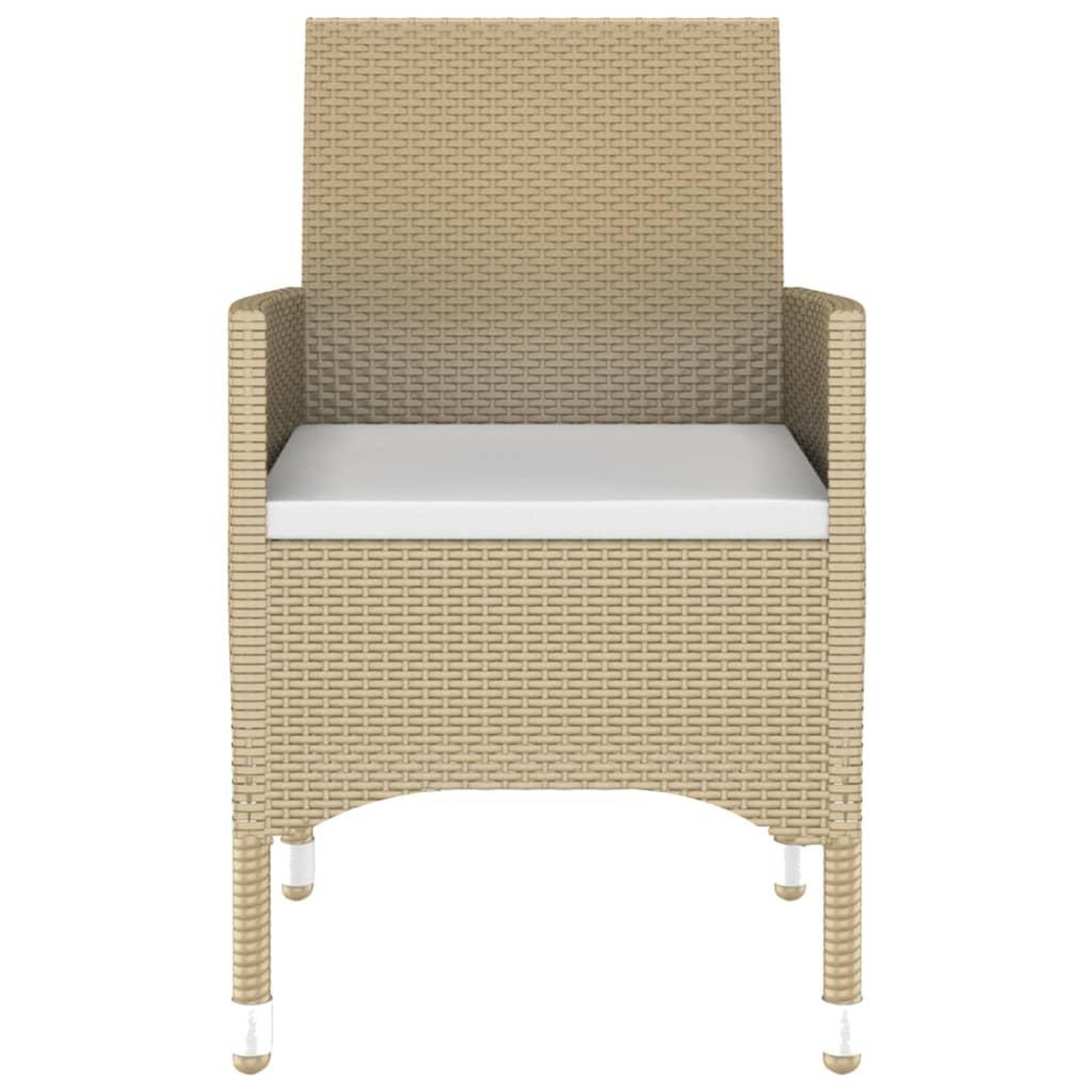 Voir la diapositive 4 : VIDAXL Ensemble a manger de jardin 5 pcs Rotin verre trempe Beige