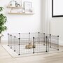 Voir la diapositive 1 : VIDAXL Cage animaux de compagnie a 12 panneaux et porte Noir 35x35 cm