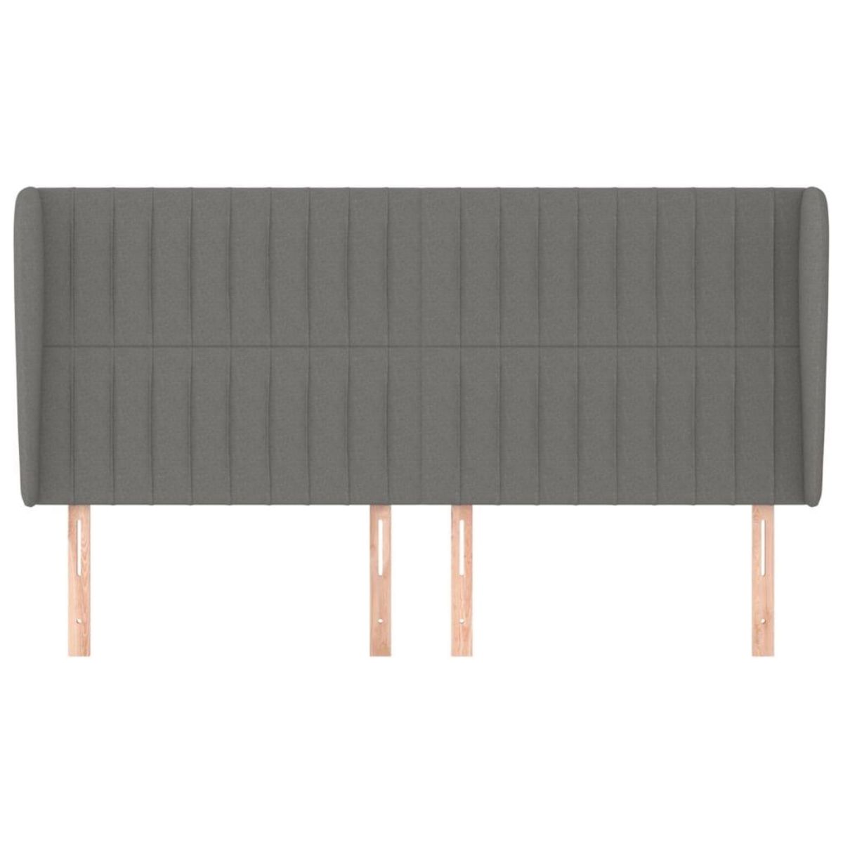 VIDAXL Tete de lit avec oreilles Gris fonce 203x23x118/128 cm Tissu