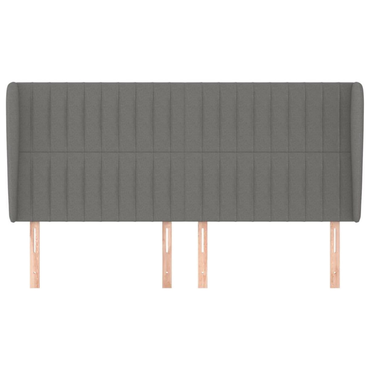 VIDAXL Tete de lit avec oreilles Gris fonce 203x23x118/128 cm Tissu