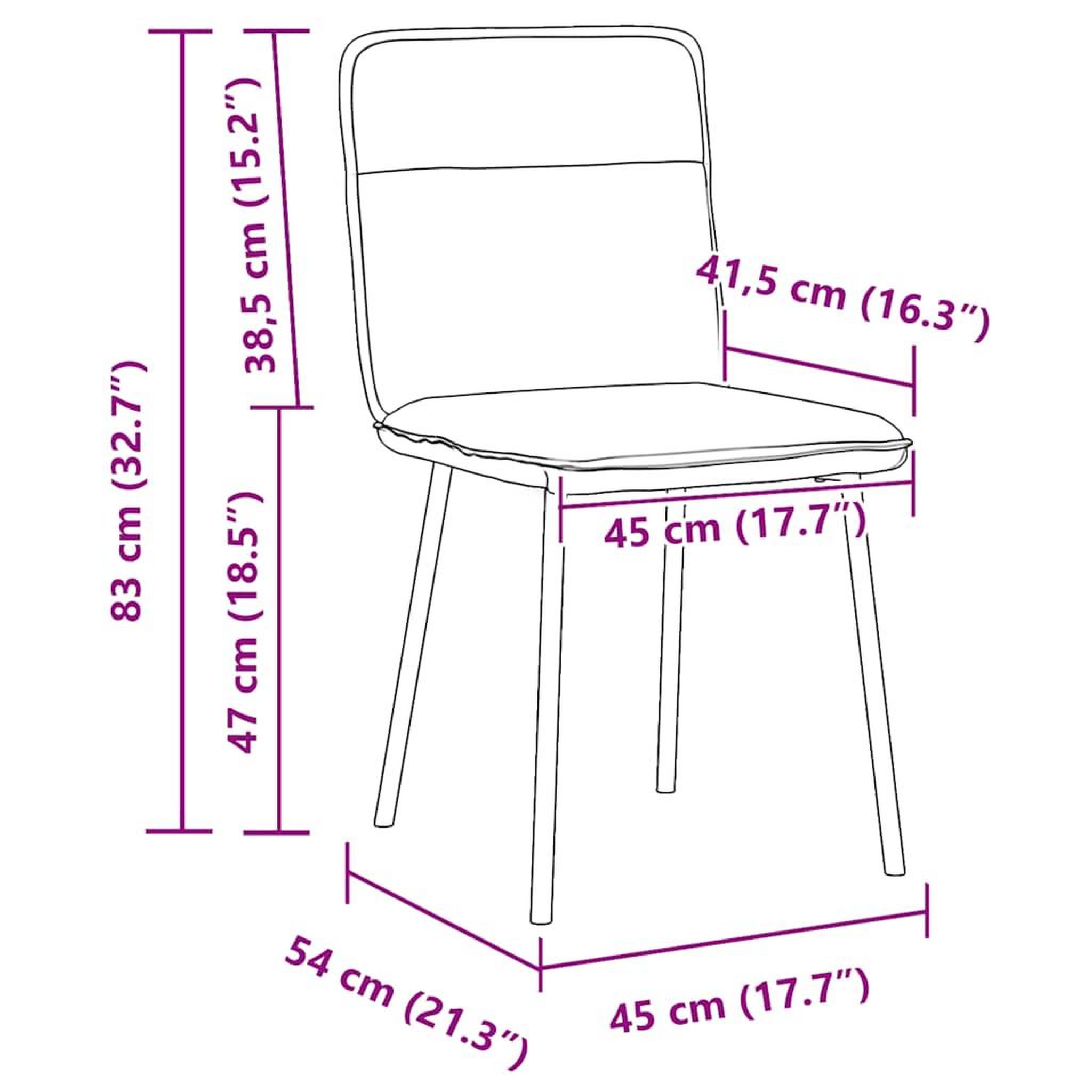Voir la diapositive 6 : VIDAXL Chaises a manger lot de 2 Noir Velours