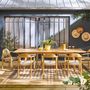 Voir la diapositive 2 : SWEEEK Table de jardin extensible bois d'acacia + 8 assises PALENA et CERINA  naturel et beige 275 x 100 x 75 cm