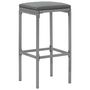 Voir la diapositive 5 : VIDAXL Ensemble de bar de jardin 5 pcs avec coussins gris poly rotin