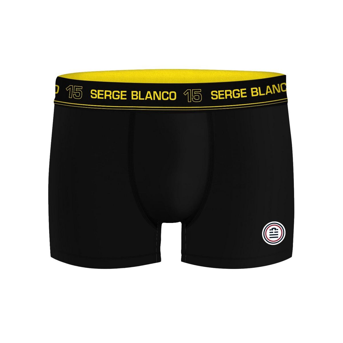 SERGE BLANCO Lot de 4 boxers homme en coton Class uni ceinture colorée