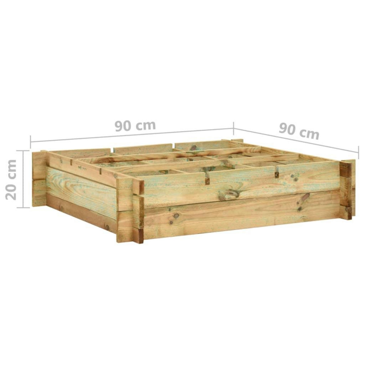 VIDAXL Lit sureleve 90 x 90 x 20 cm Bois impregne