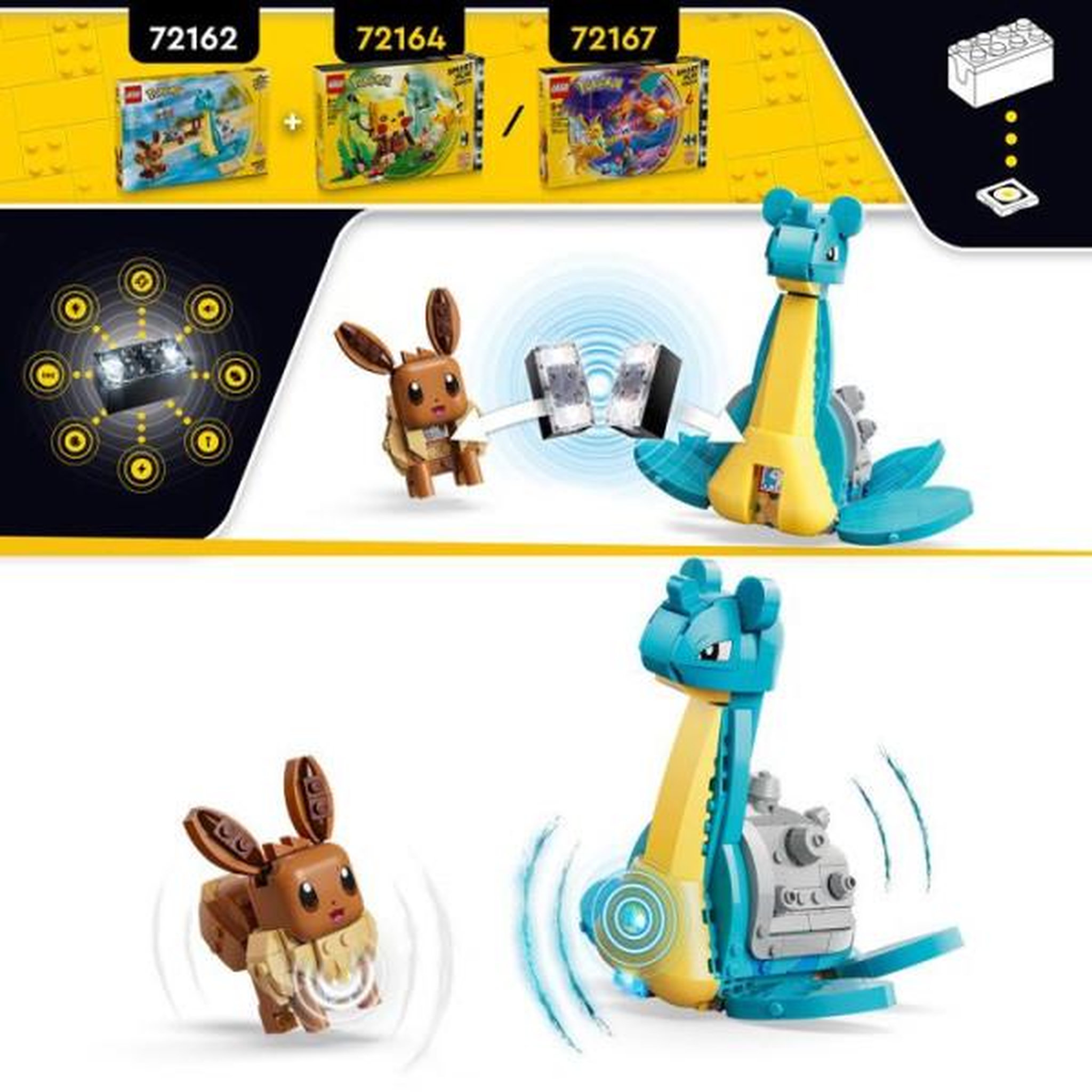 Voir la diapositive 3 : LEGO LEGO Pokémon 72162 - Set de construction compatible SMART Play™ - Évoli et Lokhlass, Chasse au Trésor - Des 8 ans