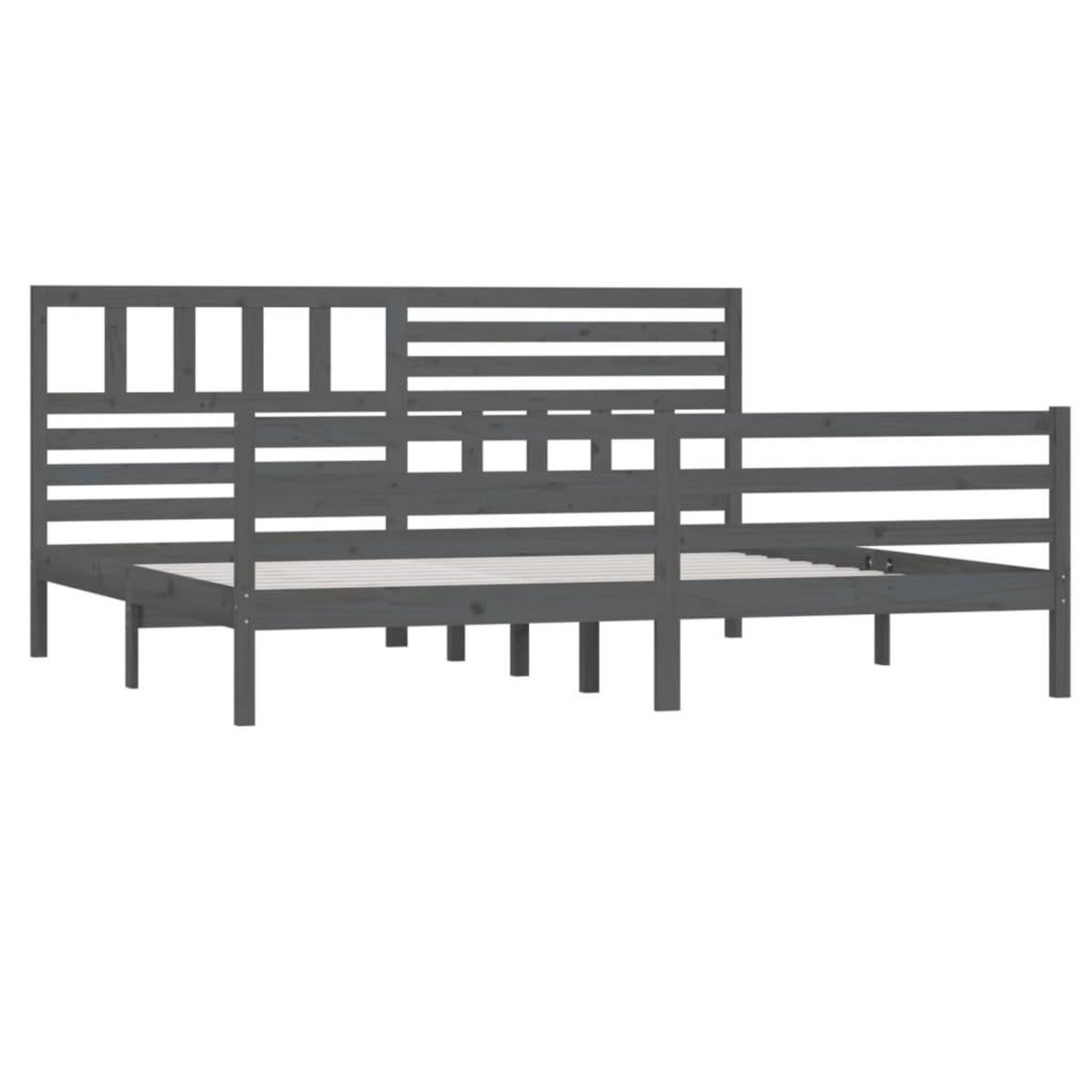 VIDAXL Cadre de lit sans matelas bois massif gris 200x200 cm