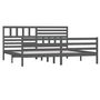 Voir la diapositive 3 : VIDAXL Cadre de lit sans matelas bois massif gris 200x200 cm