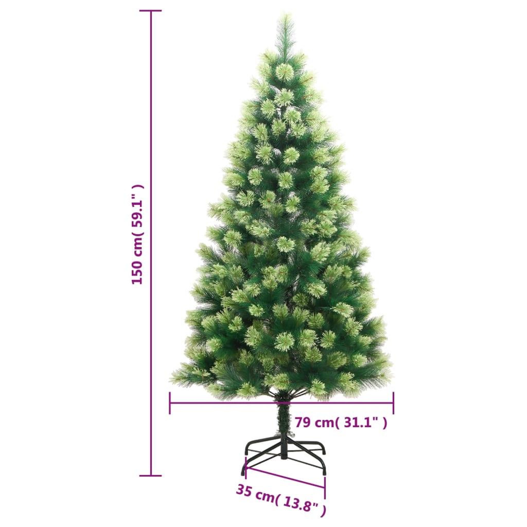 Voir la diapositive 6 : VIDAXL Sapin de Noël artificiel a charnieres avec support 150 cm