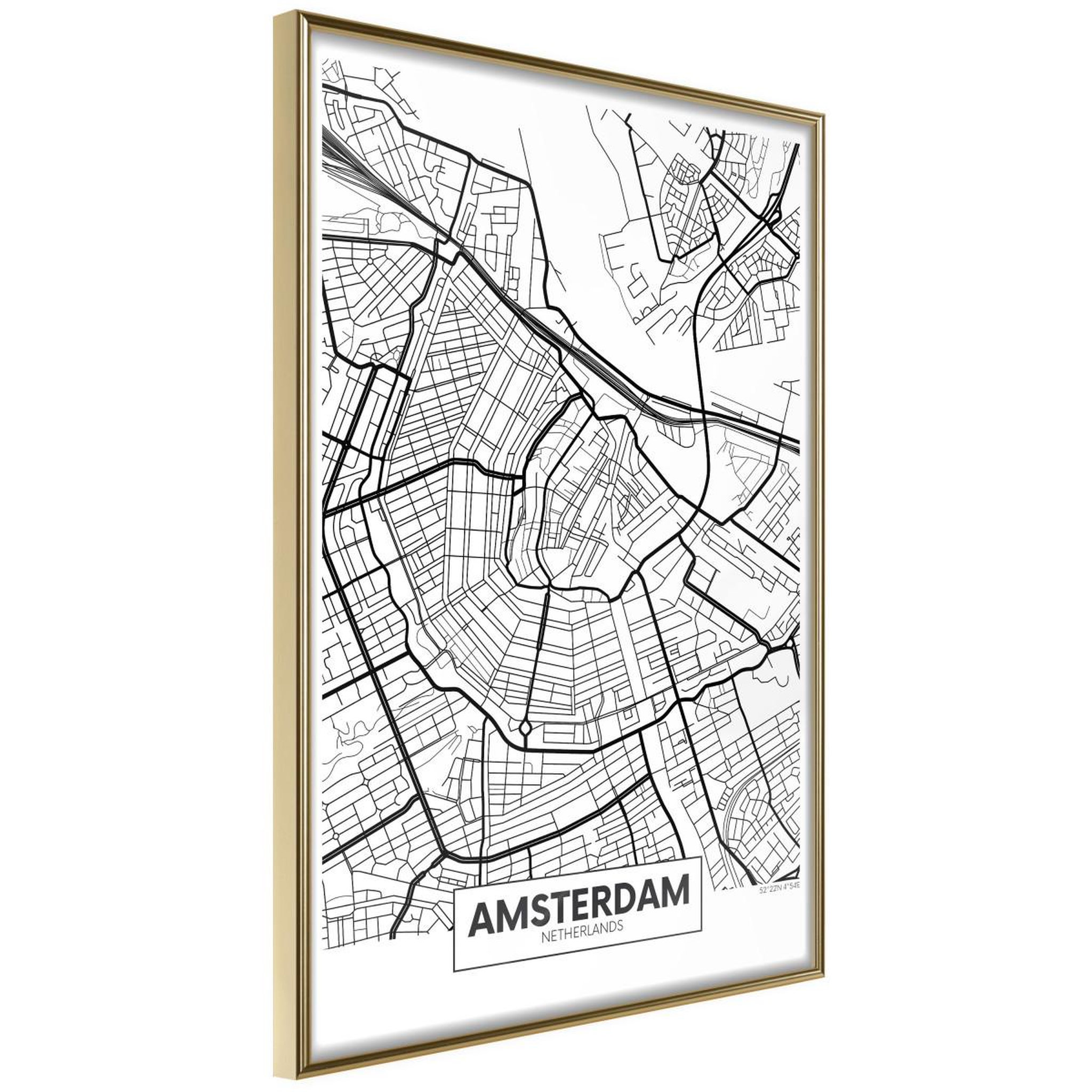 Paris Prix Affiche Murale Encadrée  City map Amsterdam