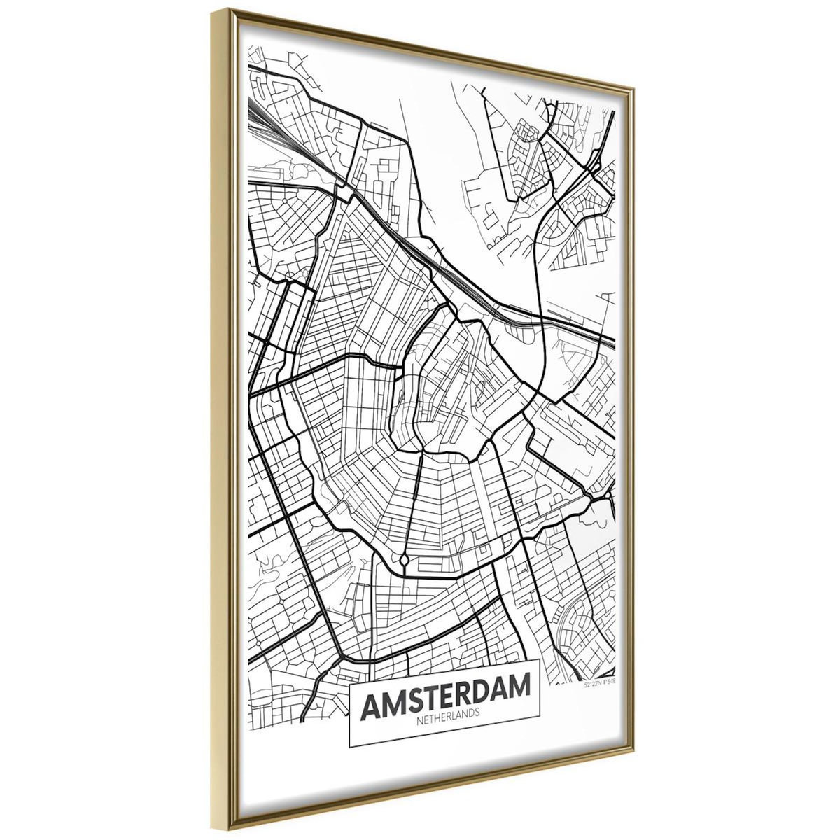Paris Prix Affiche Murale Encadrée  City map Amsterdam