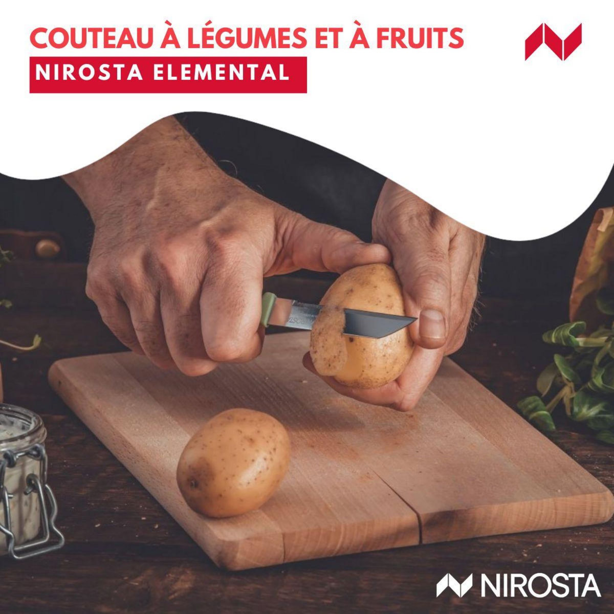 NIROSTA Couteau à légumes 19 cm Nirosta Elemental