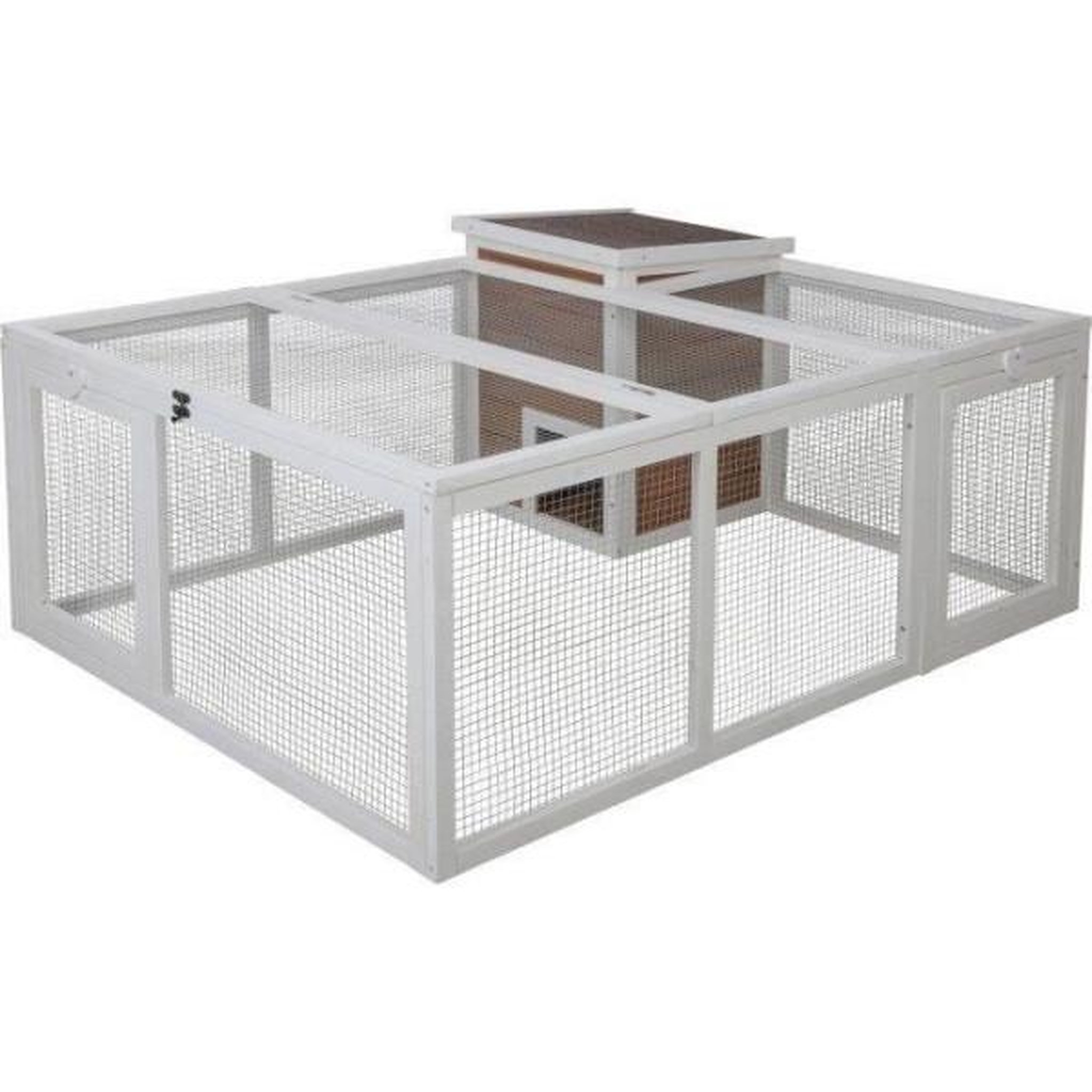 KERBL KERBL - Enclos d'extérieur petits animaux - 132 x 102 x 59 cm - Maison intégrée - Grillage