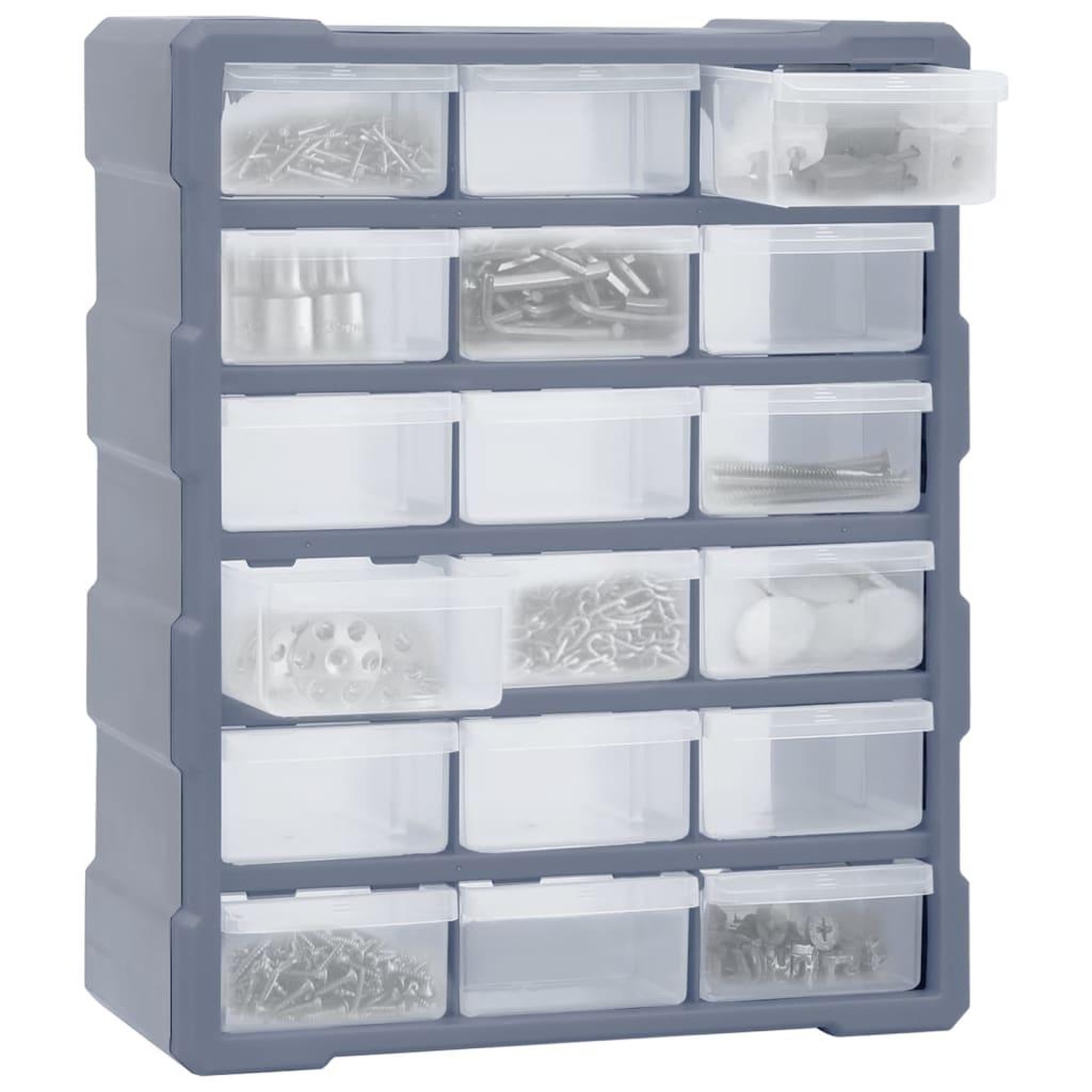 Voir la diapositive 2 : VIDAXL Organisateur multi-tiroirs avec 18 tiroirs centraux 38x16x47 cm
