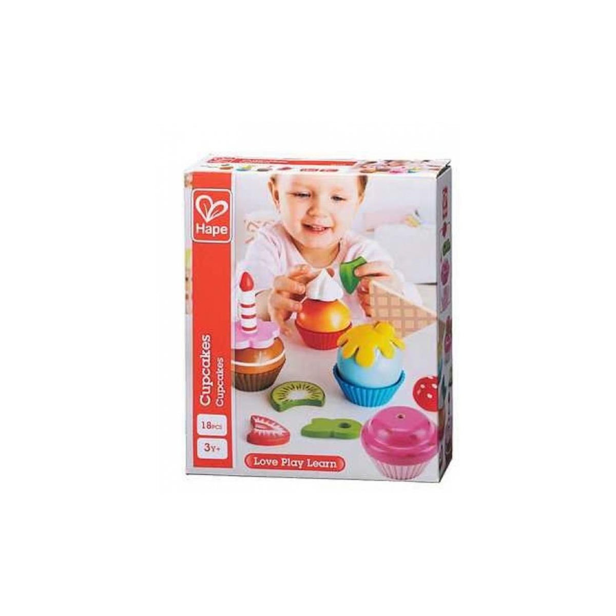 Hape Cupcakes - quatre cupcakes et différentes garnitures
