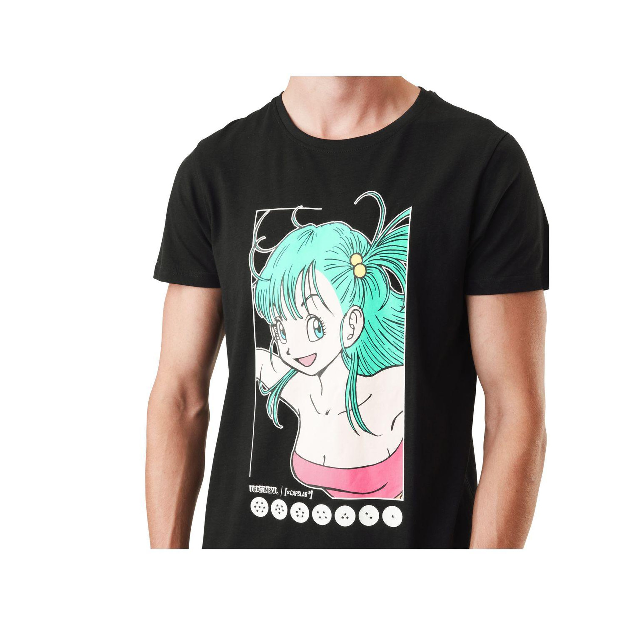 Voir la diapositive 2 : CAPSLAB T-shirt homme en coton col rond dragon ball bulma