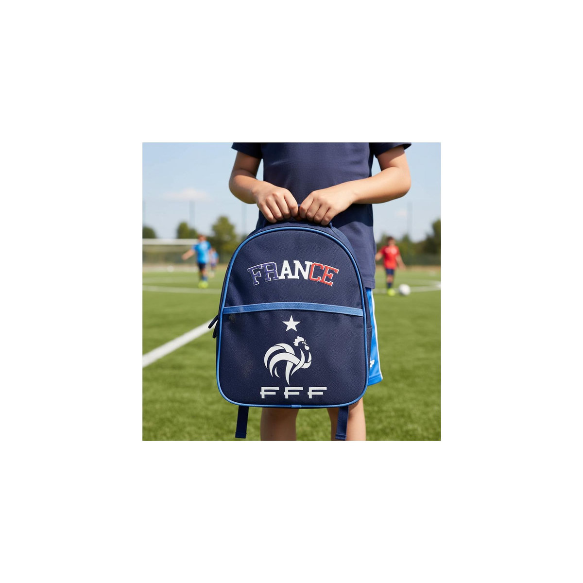 FFF Sac à dos enfant - Bleu - Fédération Française de Football - 25 x 13 x 21 cm