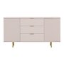 Voir la diapositive 3 : BEST MOBILIER Monica - buffet - beige - 3 tiroirs et 2 portes - 150 cm