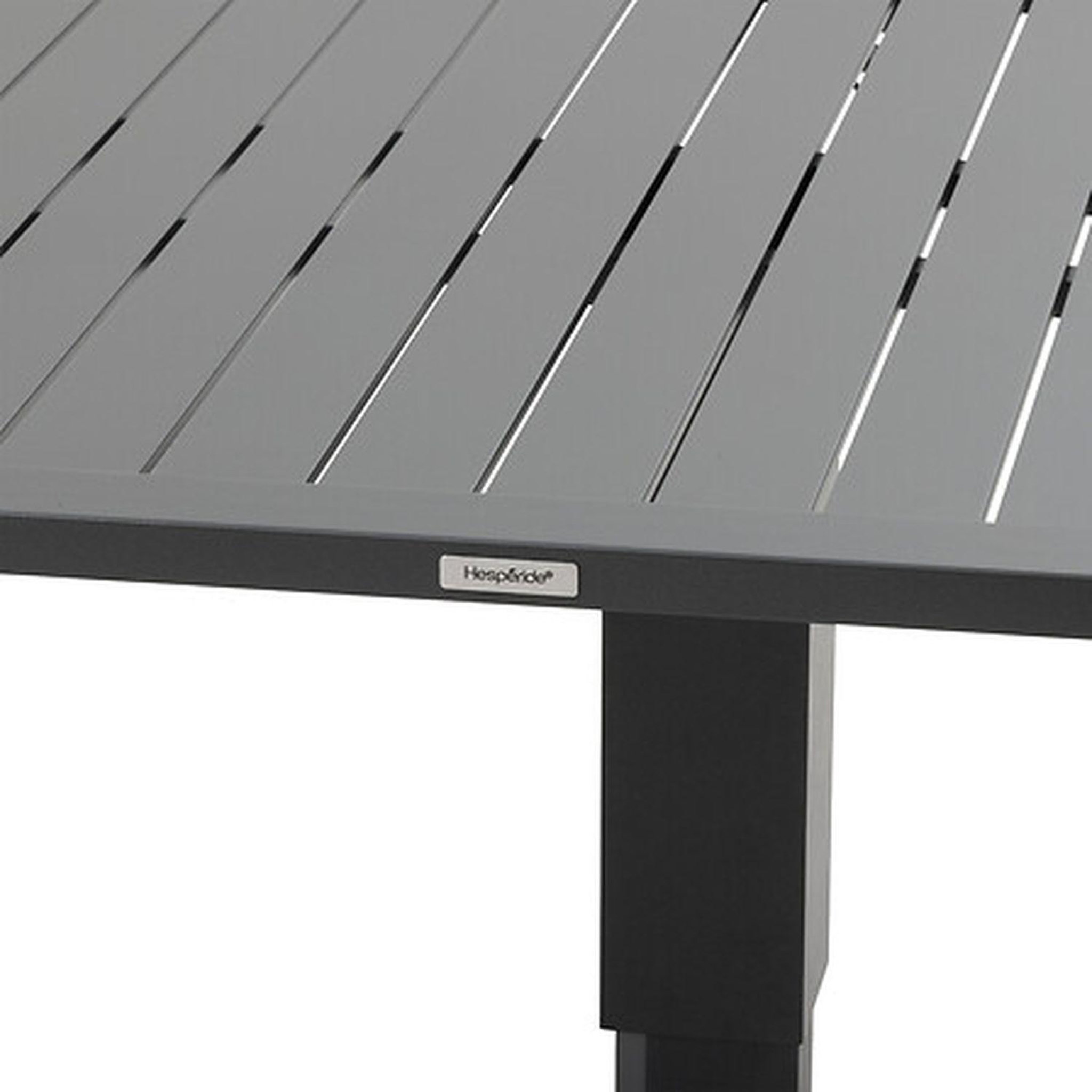 Voir la diapositive 5 : HESPERIDE Table de jardin relevable carrée en aluminium salimia - graphite