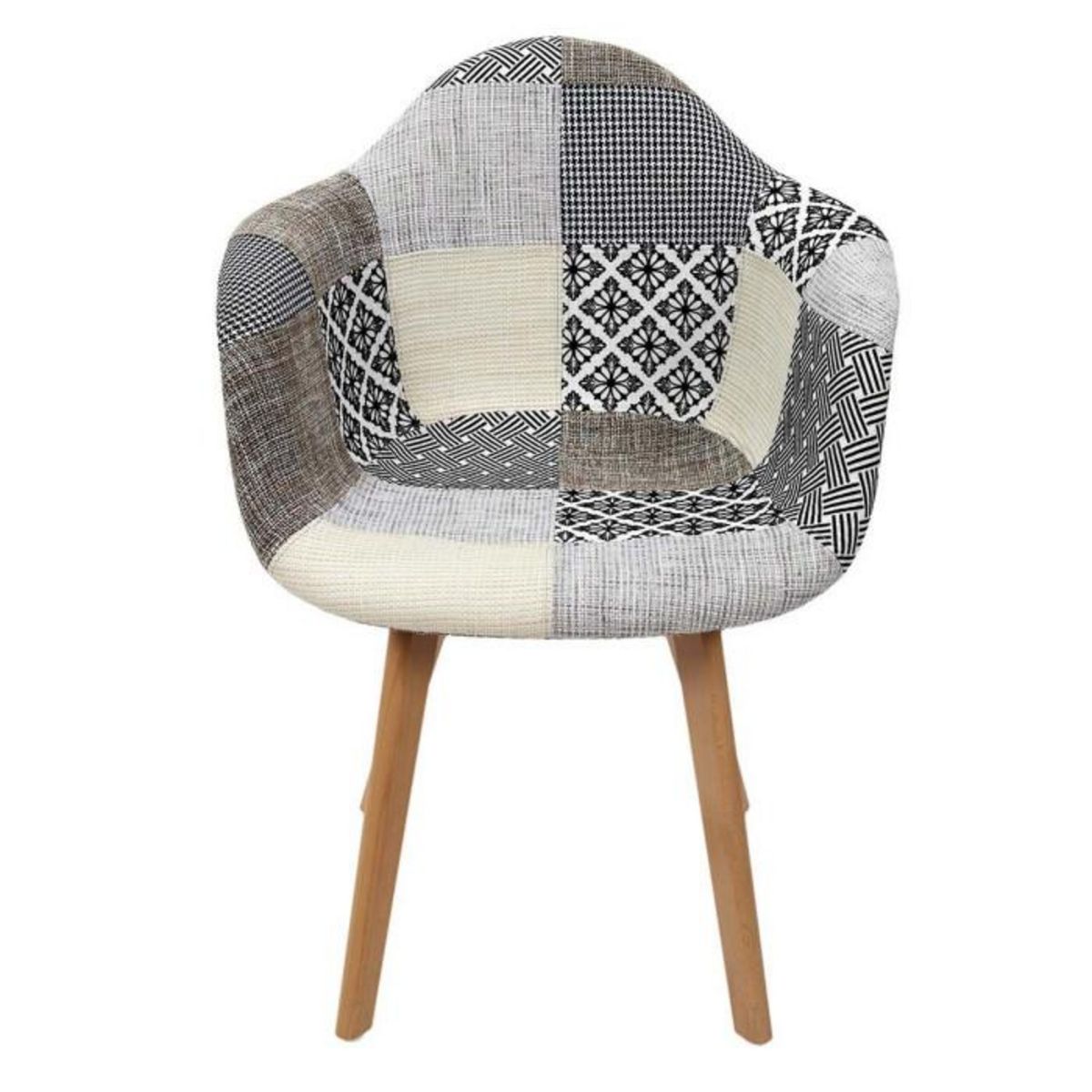 Paris Prix Lot de 2 Fauteuils Design  Patchwork  85cm Gris