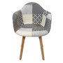 Voir la diapositive 2 : Paris Prix Lot de 2 Fauteuils Design  Patchwork  85cm Gris