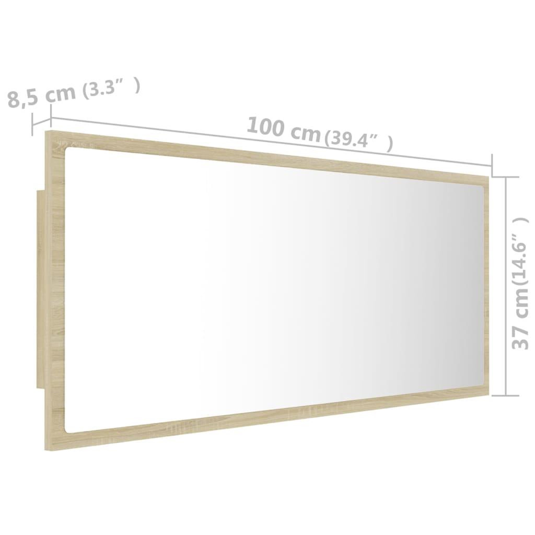 Voir la diapositive 6 : VIDAXL Miroir LED de salle de bain Chene sonoma 100x8,5x37cm Acrylique