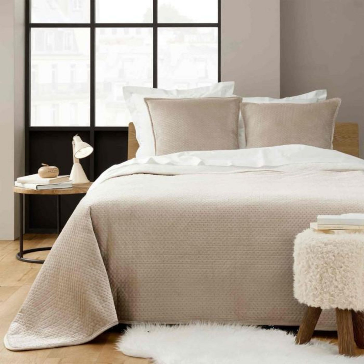 Paris Prix Couvre-Lit & 2 Housses de Coussin  Mylene  220x240cm Lin