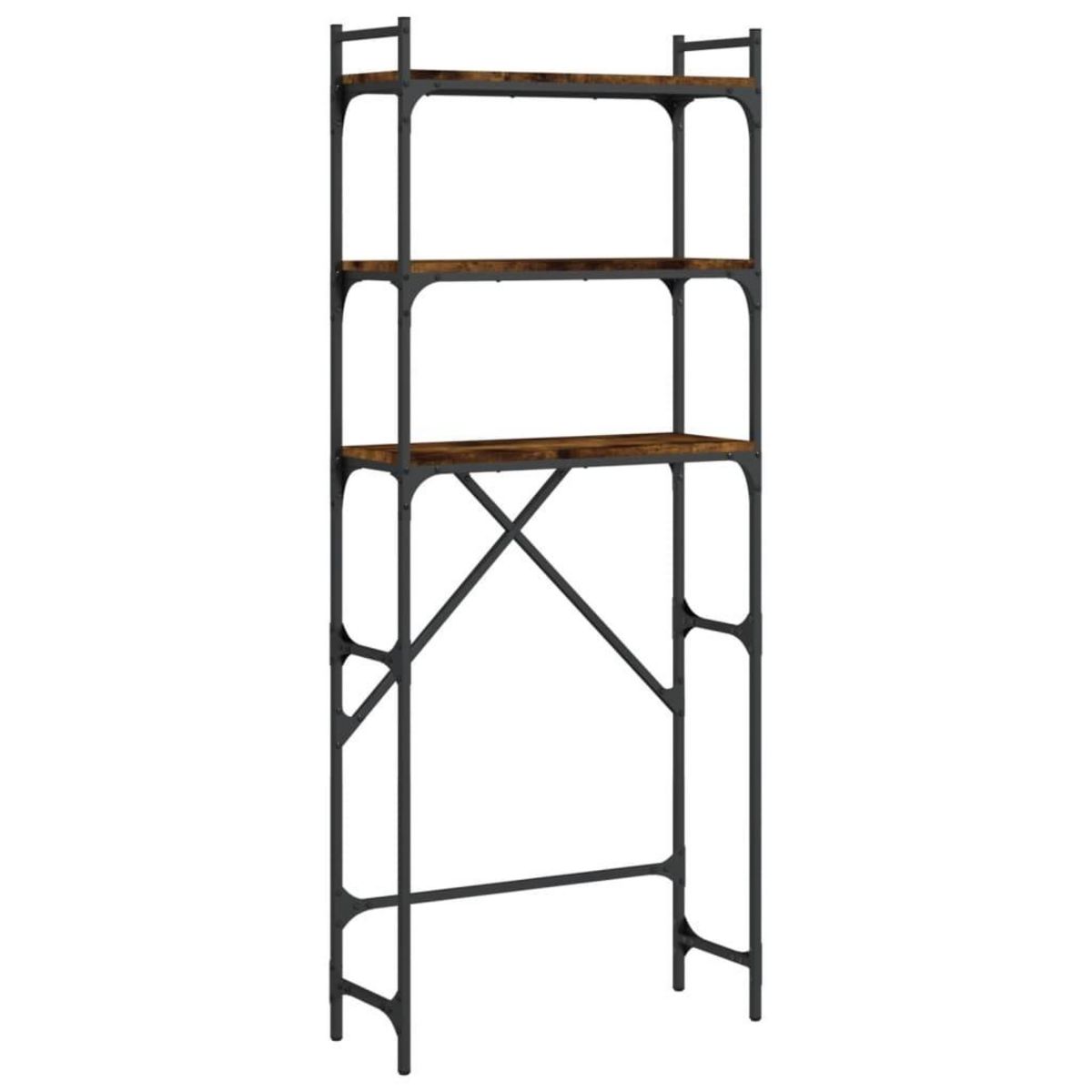 VIDAXL Etagere de lave-linge chene fume 67x25x163 cm bois d'ingenierie