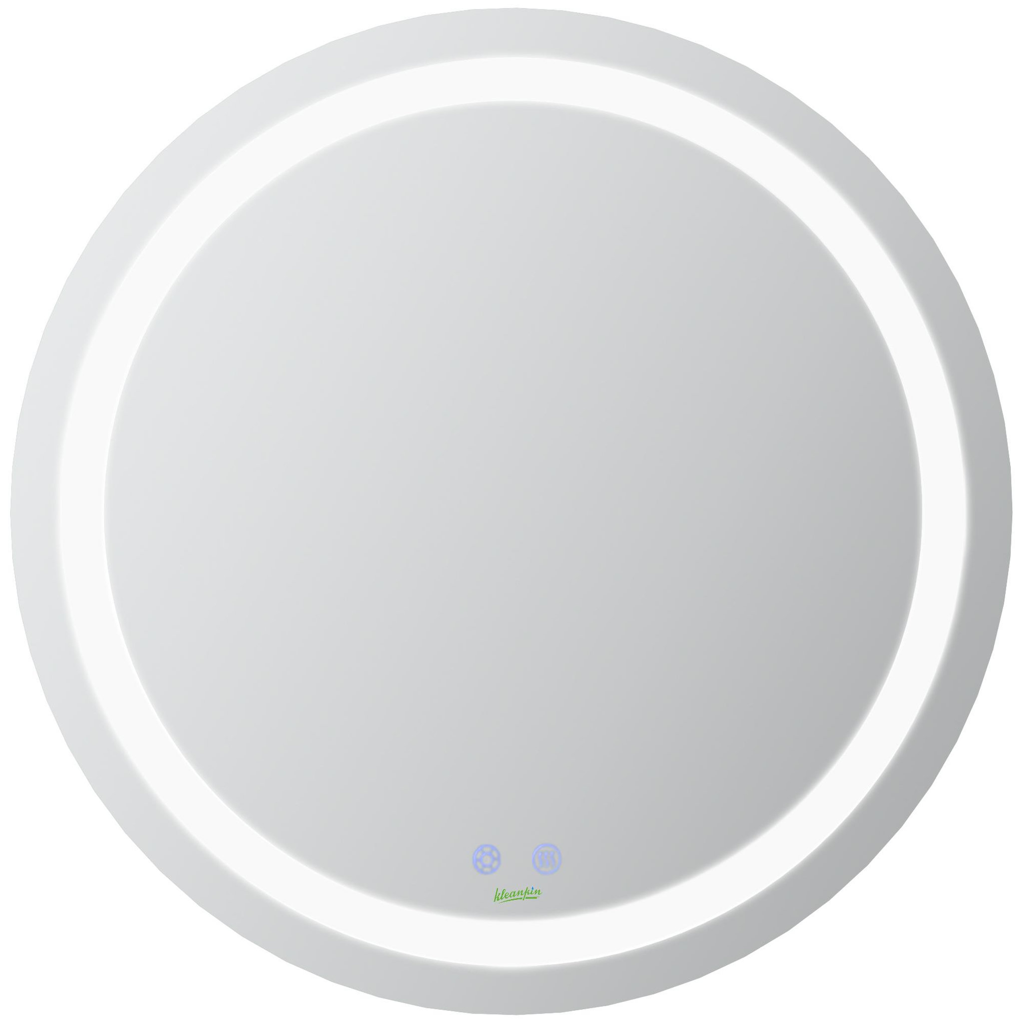 Voir la diapositive 1 : KLEANKIN Miroir salle de bain lumineux LED 35 W - dim. Ø 60 x 4H cm - fonction anti-buée, interrupteur tactile, luminosité réglable - alu. verre